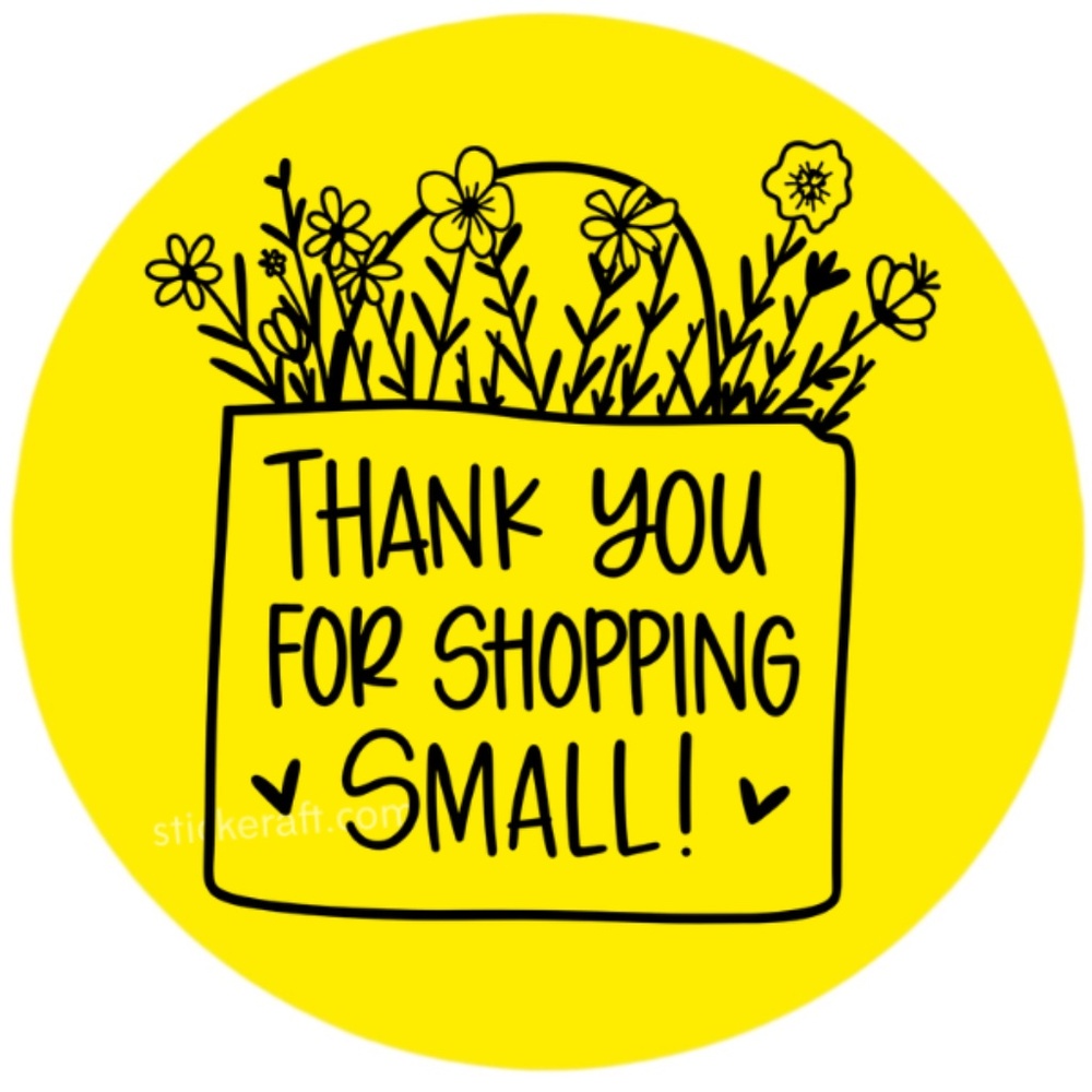 Thank You for Shopping Small Sticker – Small Business Packaging Labels – Cute - Picture 3 of 3